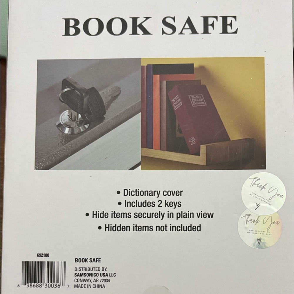Dictionary Book Safe with Lock Key - Maroon Cover
